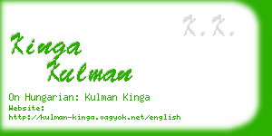 kinga kulman business card